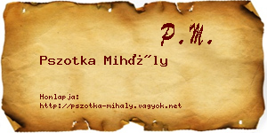 Pszotka Mihály névjegykártya