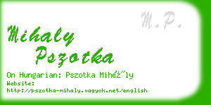 mihaly pszotka business card